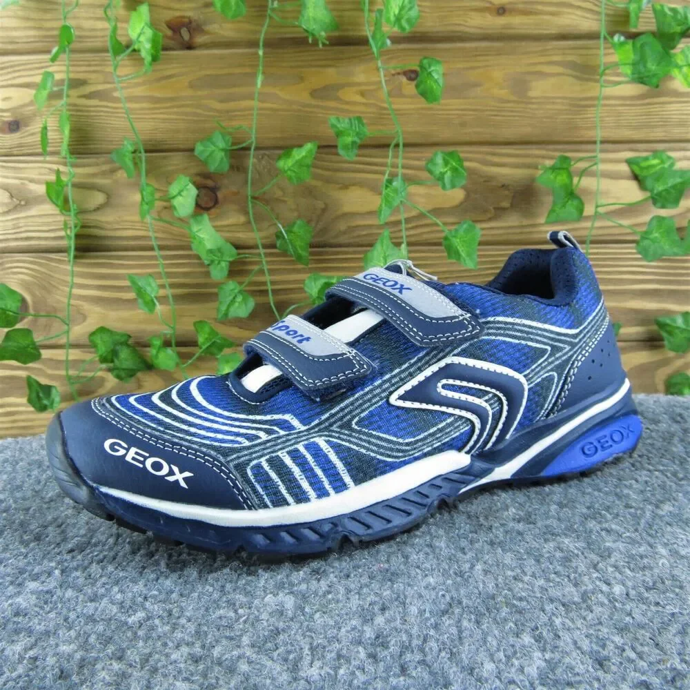 Geox Boys Sneaker Shoes Sz Y 5 Medium Athletic Blue Synthetic Hook & Loop